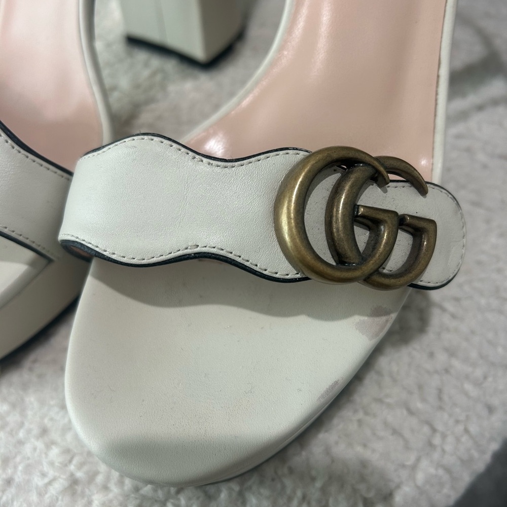 Gucci Mystic White Block Heel Scandal.  Size 40.  Gently used - Picture 5 of 9